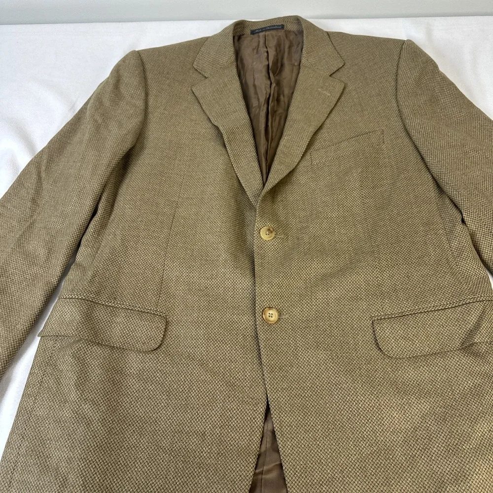 Ermenegildo Zegna Blazer EU 52C US 42R Brown 15milmil15 100%Wool Nailhead